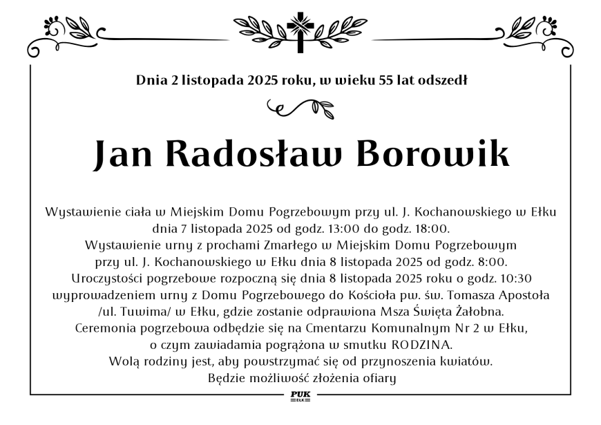Jan Radosław Borowik - nekrolog